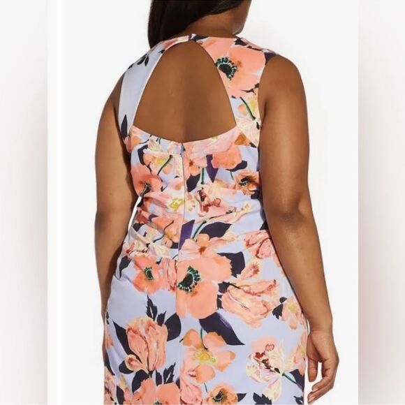 Adrianna Papell Floral Printed Crepe Gown NWT - Picture 2 of 5